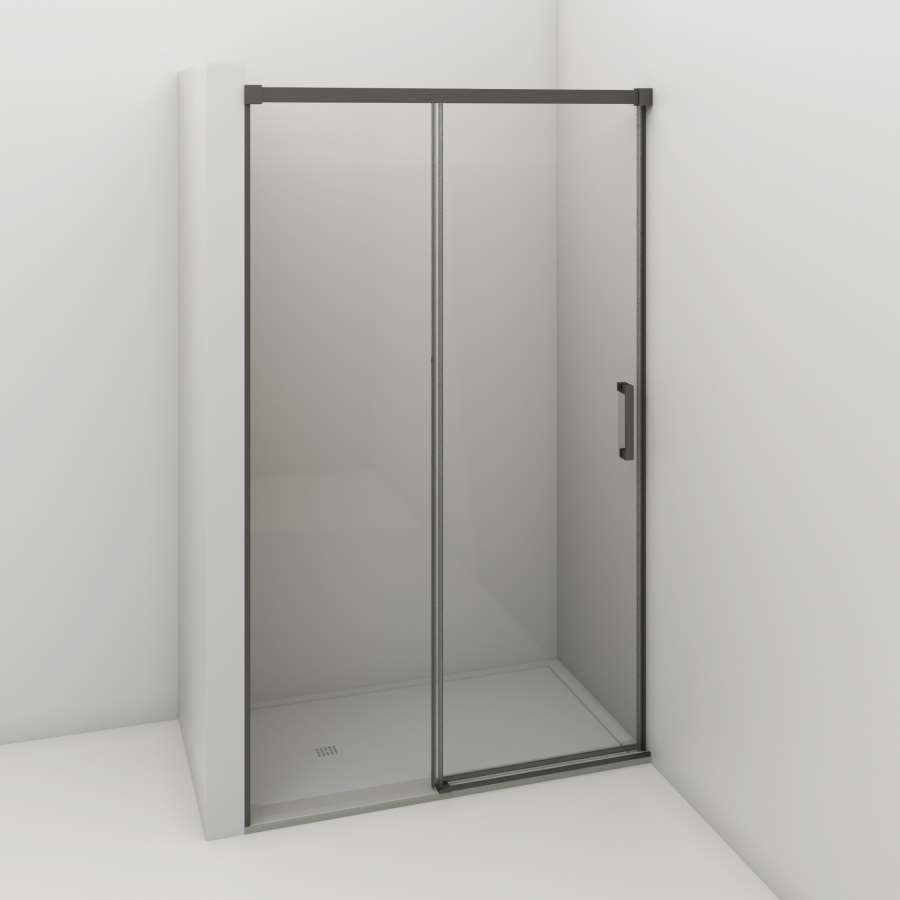 Imagen accesoria del productoMAMPARA DUCHA FRONTAL CUBIK TOP 120CM NEG.TRANSP.