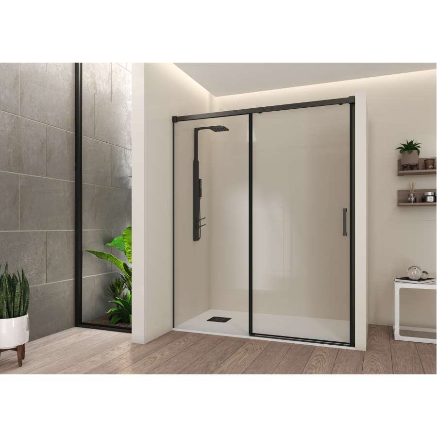 Imagen principal del productoMAMPARA DUCHA FRONTAL CUBIK TOP 180CM NEG.TRANSP.