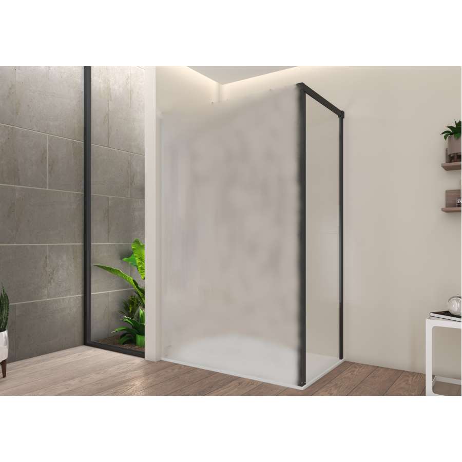 Imagen principal del productoMAMPARA DUCHA FIJO LATERAL CUBIK TOP 80CM NEG.TRANSP.