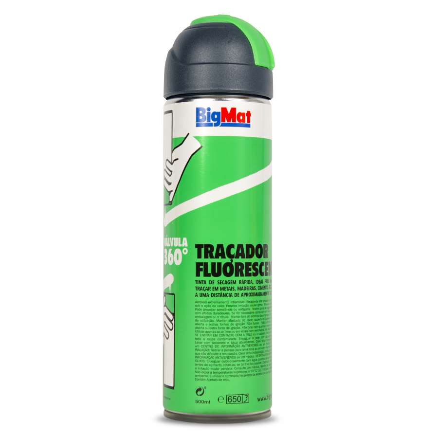 Imagen principal del productoMARCADOR DE OBRA BIGMAT VERDE - SPRAY 500ml