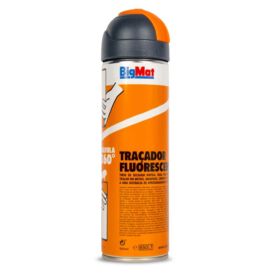 Imagen principal del productoMARCADOR DE OBRA BIGMAT NARANJA - SPRAY 500ml