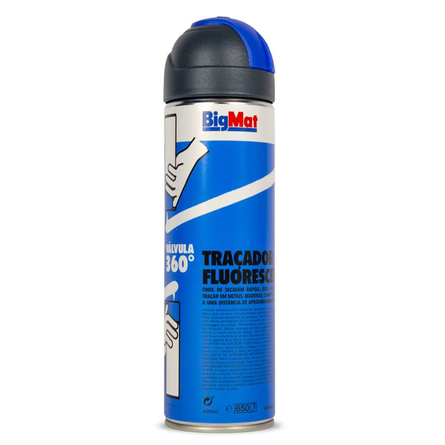Imagen principal del productoMARCADOR DE OBRA BIGMAT AZUL - SPRAY 500ml