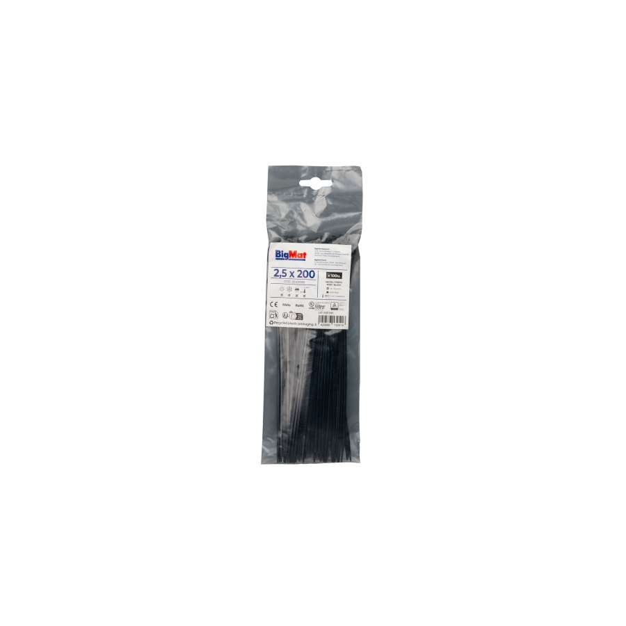 Imagen principal del productoBOLSA BRIDA BIGMAT 2,5x200 NEGRA (100 uds)