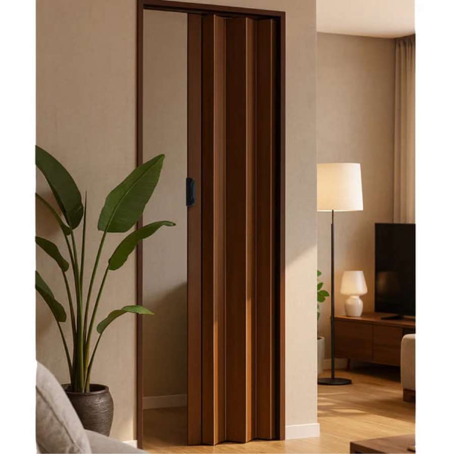Imagen accesoria del productoPUERTA PLEGABLE UNA MADERA OSCURA 84X205