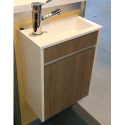 Imagen de MUEBLE MINI MADERA/BLANCO 40CM + LAVABO