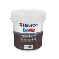 Imagen de PINTURA PLÁSTICA BIGMAT-REVETON INT/EXT BLANCO NIEVE 4L