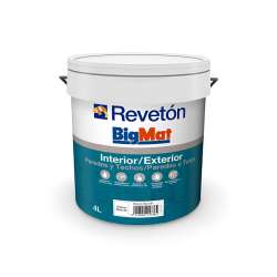 Imagen de PINTURA PLÁSTICA BM-REVETON INT/EXT PAREDES-TECHOS BLANCO 4L