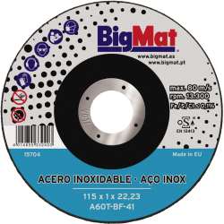 Foto de DISCO DE AÇO INOXIDÁVEL BIGMAT A660R 115 x 1 x 22,23