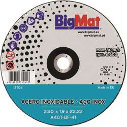 Imagen de DISCO INOX BIGMAT A46TZ 230X1,9X22,23 (retráctil)