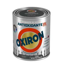 Imagen de ESMALTE AL AGUA OXIRÓN LISO EFECTO FORJA GRIS ACERO 750ML