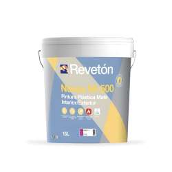 Imagen de PINTURA PLÁSTICA REVETON NOVEX M-500 INT./EXT. BLANCO 15L