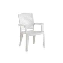 Imagen de SILLA DE RESINA ESTILO METAL BLANCA