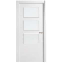 Imagen de PUERTA BLOCK LAC.MACIZA BIGMAT RAYAS 3 VIDRIO 2030X725X35 IZ