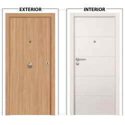 Imagen de PUERTA BLOCK BLINDADA ROBLE/BIGMAT RAYAS  2030X825X45 DC