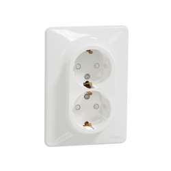 Imagen de BASE SCHUKO DOBLE 16A 250 V BLANCO SEDNA DESIGN