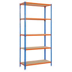 Imagen de ESTANTERIA MADERCLICK 5/400 AZUL/NARANJA/MADERA