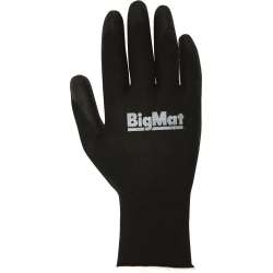 Imagen de GUANTE BIGMAT PALMA PU NEGRO T,7 (PAQ. 6 PARES)