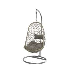 Foto de SILLA EGG BOLONIA GREY DE COLGAR DE  MIMBRE SINTETICO
