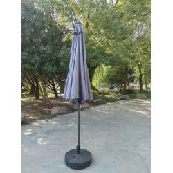 Imagen de PARASOL REDONDO CON MANIVELA CARTAGENA GRIS 300x12x38 cm