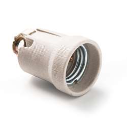 Imagen de PORTALAMPARAS CERAMICA E-27 M10X100