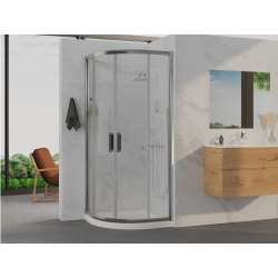 Imagen de MAMPARA DUCHA CURVA CUBIK EASY 90CM CROM.TRANSP.