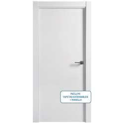 Foto de PACK PUERTA BLOCK ALV.BLANCA 2030X825X35 IZ+TAPETA+MANILLA
