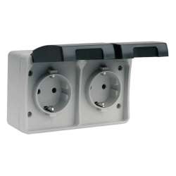 Imagen de BASE ENCHUFE DOBLE 16A DE  EXTERIOR IP44 - ATLANTIS SIMON