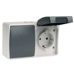 Imagen de CONMUTADOR/BASE ENCHUFE 16A DE EXTERIOR IP44- ATLANTIS SIMON