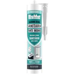 Imagen de SILICONA ÁCIDA BIGMAT SANITARIA ANTI MOHO TRANS. 290ml