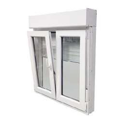 Foto de VENTANA PVC SERIE70 1000X1155 BLANCO 2 HOJAS IZQ C/PERSIANA