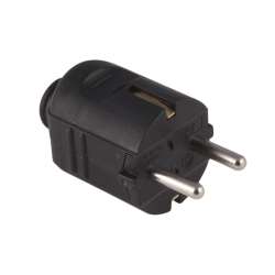 Imagen de CLAVIJA C/SALIDA RECTA TT LATERAL 16A 250V NEGRO