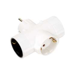 Imagen de ADAPTADOR TRIPLE SCHUKO 16A 250V BLANCO