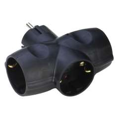 Imagen de ADAPTADOR TRIPLE SCHUKO 16A 250V NEGRO