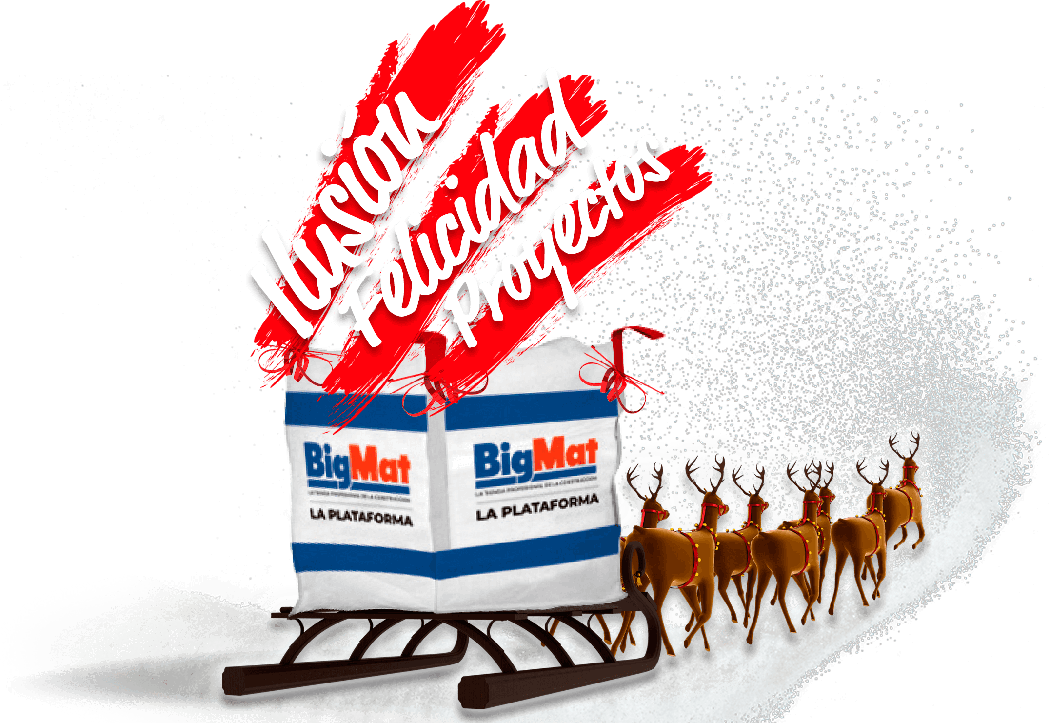 Trineo lleno de paquetes de BigMat La Plataforma de la construcción